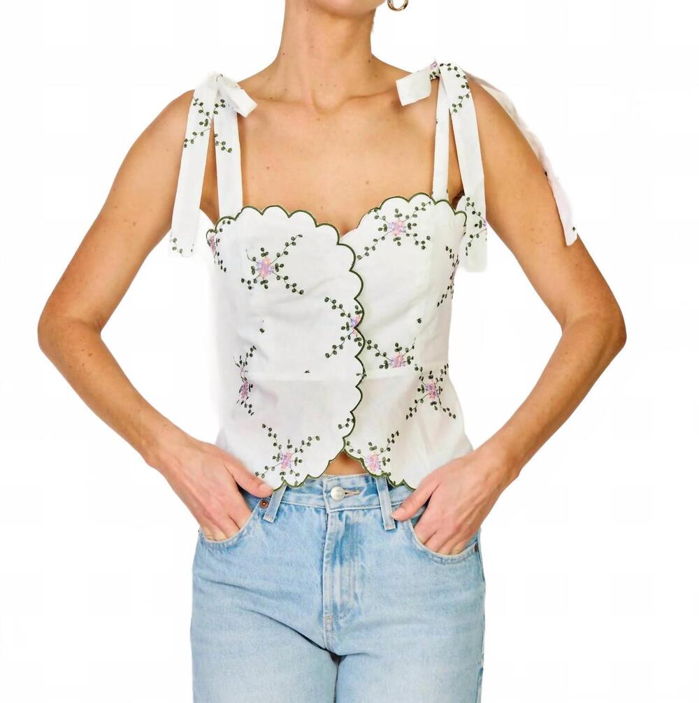 NEW LINE AND DOT women's primrose top in white